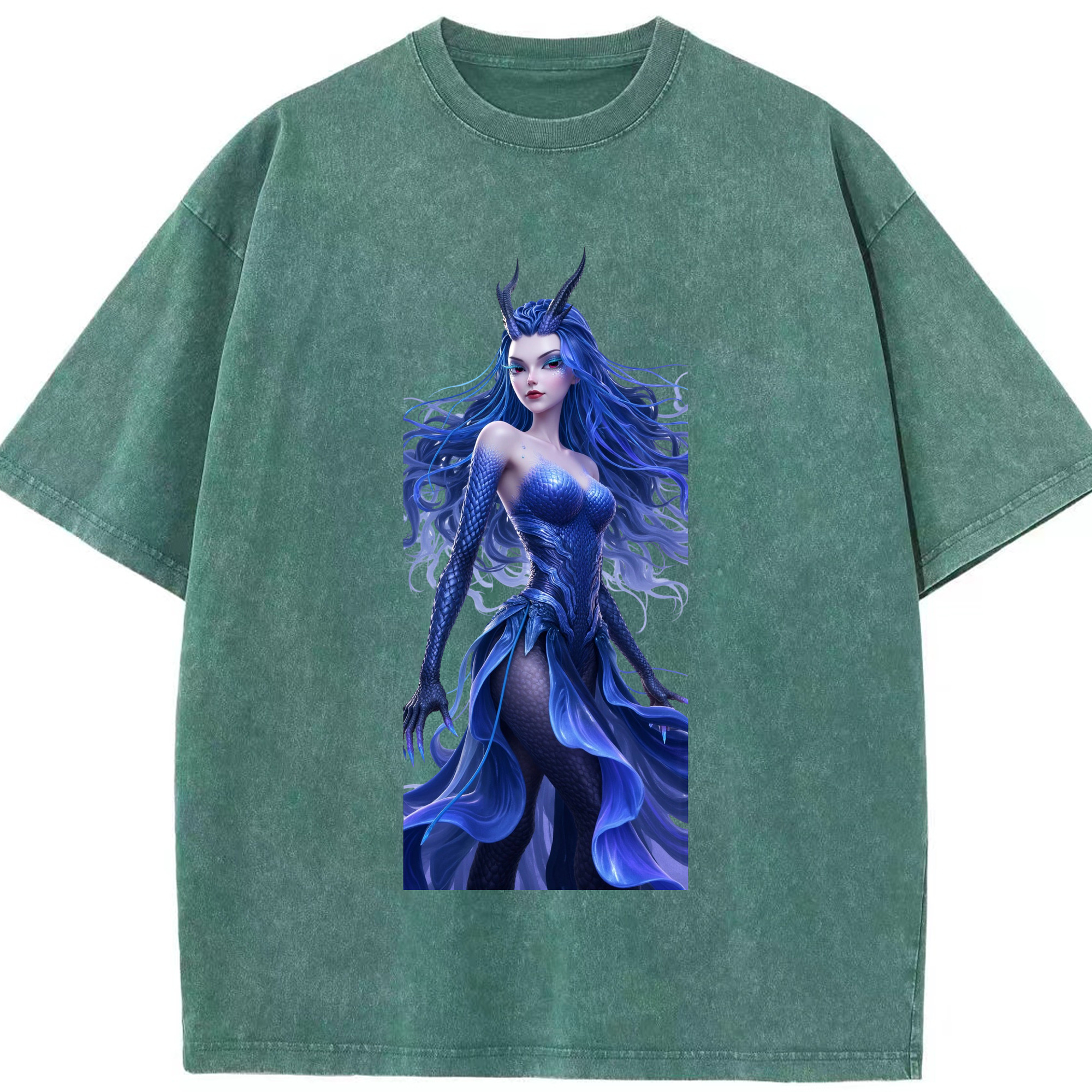 （画像用） Ne Zha 2 ナタ 魔童の大暴れ 綿100% ヴィンテージ風 半袖Tシャツ（フロントプリント）